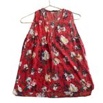 The Kooples ‎ Silk Floral Tank Top Red Spring Flower Size M Exposed Zipper Photo 1