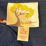 Fig & Flower Women’s Navy Floral Embroidered Long Sleeve Bohemian Blouse 2X Blue Photo 3