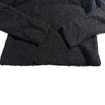 Escapade Black Boucle Knit Rabbit Fur Trim Cowl Neck Sweater Medium Photo 4