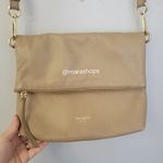 Margot Robbie Fold Over Taupe Leather Crossbody Bag Photo 1