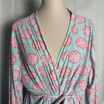 Sleep Junkie Blue and Pink Donut Print Robe with Tie Belt Size undefined Photo 1