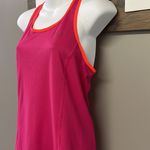 Nike  Women’s Dri-fit Fuchsia Pink/Orange Athletic Striped Tank Top-Sm (Hole) Photo 3