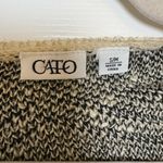 Cato Black and Cream Chevron Poncho Photo 3