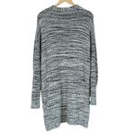 JODIFL  Boucle Knit Cardigan Womens M Black Gray Open Front Minimalist Lagenlook Photo 2