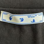 Off-White Micro Ribbed Off Stamped Sleeveless Spaghetti Strap Mini Dress Photo 4