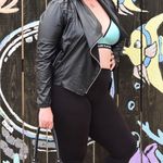 2X pLeather crop zip up long sleeve blouse Photo 7