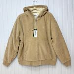 Alpine Design  Tan Sandy Clay 100%Organic Cotton Corduroy Quilted hooded Jacket L Photo 0