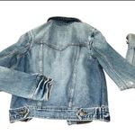 MOSSIMO denim jean jacket small distressed Photo 4