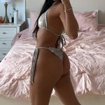 Boutique Gold Velvet Bikini Set Photo 1