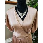 Gabby Skye Strut & Bolt Women Solid Polyester V-Neck Sleeveless Ruffle Knee Length Dress S Photo 1