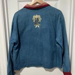 Vintage Casey Coleman Denim Embroidery Angels Lined Shacket M/L Corduroy Pockets Blue Size M Photo 1
