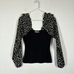 Anthropologie Woven Ruffle Sleeve Sweater Size Medium Photo 2