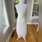 Vintage Y2K Trixxi White Chiffon Rhinestone Halter Tie Asymmetrical Dress Medium Photo 3