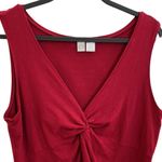 DKNY ♥️ CITY Knit Jersey V-Neck Twist Sleeveless Top/Tank, Deep Red, XL Photo 1