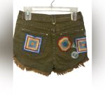 Chaser  Embroidered Brown Denim Shorts NWT Photo 1