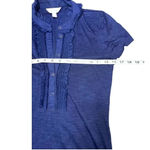 Lilly Pulitzer Ruffle Polo Top Navy Blue Casual Coastal Clean Girl Cotton Photo 2