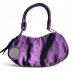 Y2K Purple Suede Hobo Handbag Mirror Charm Shoulder Bag Photo 0