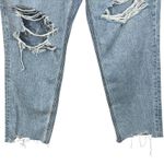 American Eagle  SZ 14 Strigid Mom Jeans Super Hi-Rise Distressed Rips Frayed Hems Photo 4