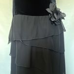 Vtg Y2K Xscape Joanna Chen Whimsigoth Strapless Dress Sz 12 Chiffon Goth Velvet Black Photo 2