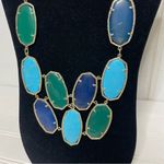 Kendra Scott Rare Drea Necklace Gold Chain Turquoise Blue & Green Stone Agate Photo 9