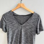 Lululemon  What the Sport Short Sleeve V-Neck Tee Heathered Black & Grey Small Photo 5