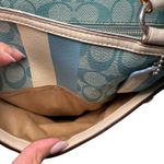 Coach Signature Tote Handbag Purse Blue White Striped Beach Bag Photo 13