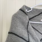 Max Studio EUC |  women’s acrylic‎ gray striped double layer poncho sweater Photo 1