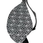 KAVU  Black & White Geometric Canvas Rope Sling Pack Bag Photo 3