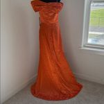 Elegant Strapless Orange Gown Size 8 Photo 9