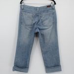 Calvin Klein Cropped Jeans Vintage Wash Light Blue Cuffed Mid Rise Size 12 Photo 1
