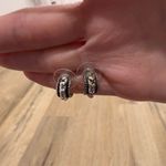 Black and Silver Half Moon Studs Photo 1