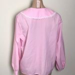 Vintage Lace Dainty Collar Pink Button Down Top Size M Photo 3