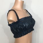 New. WILLOW dark green faux leather crop top. Could fit multiple sizes. Size M Photo 4