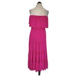 1. State Womens Dress Size Large Strapless Midi Ruby Spice Tiered Smocked Waist Photo 2