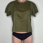 Comfy And Ready Crop Tee In Heathered Olive Size Medium Photo 3