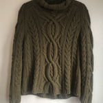 Orvis Charles F  Chunky cable Knit Sweater size medium cotton cashmere pea green Photo 0