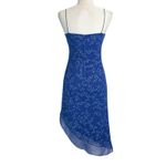 Iz Byer Vintage  Blue Mesh Midi Slip Dress‎ S Y2K Fairy Asymmetrical Made In USA Photo 6