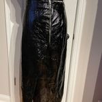 H&M High-Rise Pencil Skirt Black Knee Length Faux Leather Women's Size 8 Vinyl Glossy Vintage Y2k Whimsygoth Coquette Photo 2