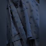 Lulus NEW  Navy Blue Swiss Dot Cutout Mini Dress Long Sleeve V-Neck Womens L Photo 4