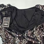 Michael Costello  Leanne Mini Dress in Metallic Silver XS Photo 10