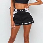 Beginning Boutique Tear It Up Moto Shorts Black And White Photo 0