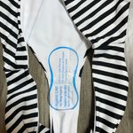 LPA NEW  Baby Doll Striped High Rise Swimsuit Bikini Bottoms Black White Size XL Photo 6