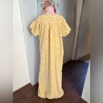 Vintage Unique Night Wear Floral Cotton Long Modest Nightgown House Dress XL Yellow Photo 4