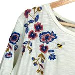 Anthropologie Akemi + Kim Embroidered Floral Bees Boho Flutter Sleeve Top Photo 3
