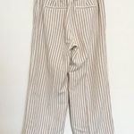 J.Jill Linen Blend Wide Leg Cropped Stripe Pants Tan Beige Lagenlook Size 6 Photo 7