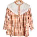 Suzanne Betro Weekend Blouse Cottagecore Vintage Style Size Medium Plaid Photo 0