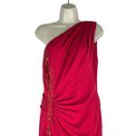 Tadashi Shoji One Shoulder Lace Insert Gown Geranium Red Size 12 Photo 6