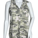Cloth & Stone Anthropologie  Shirt Womens XS Button Up Gray‎ Green Camo Utility Photo 0