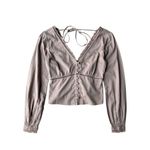 Abercrombie & Fitch Light Brown Lace Trim Blouse Size XS Photo 3