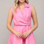 NWT Fate PINK FAUX LEATHER WRAP‎ DRESS Large Photo 0